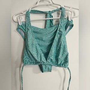 Teal Patterned Halter Bikini